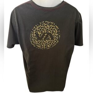 RVCA Leopard Print Surf Skate Tee Shirt Men L Large
